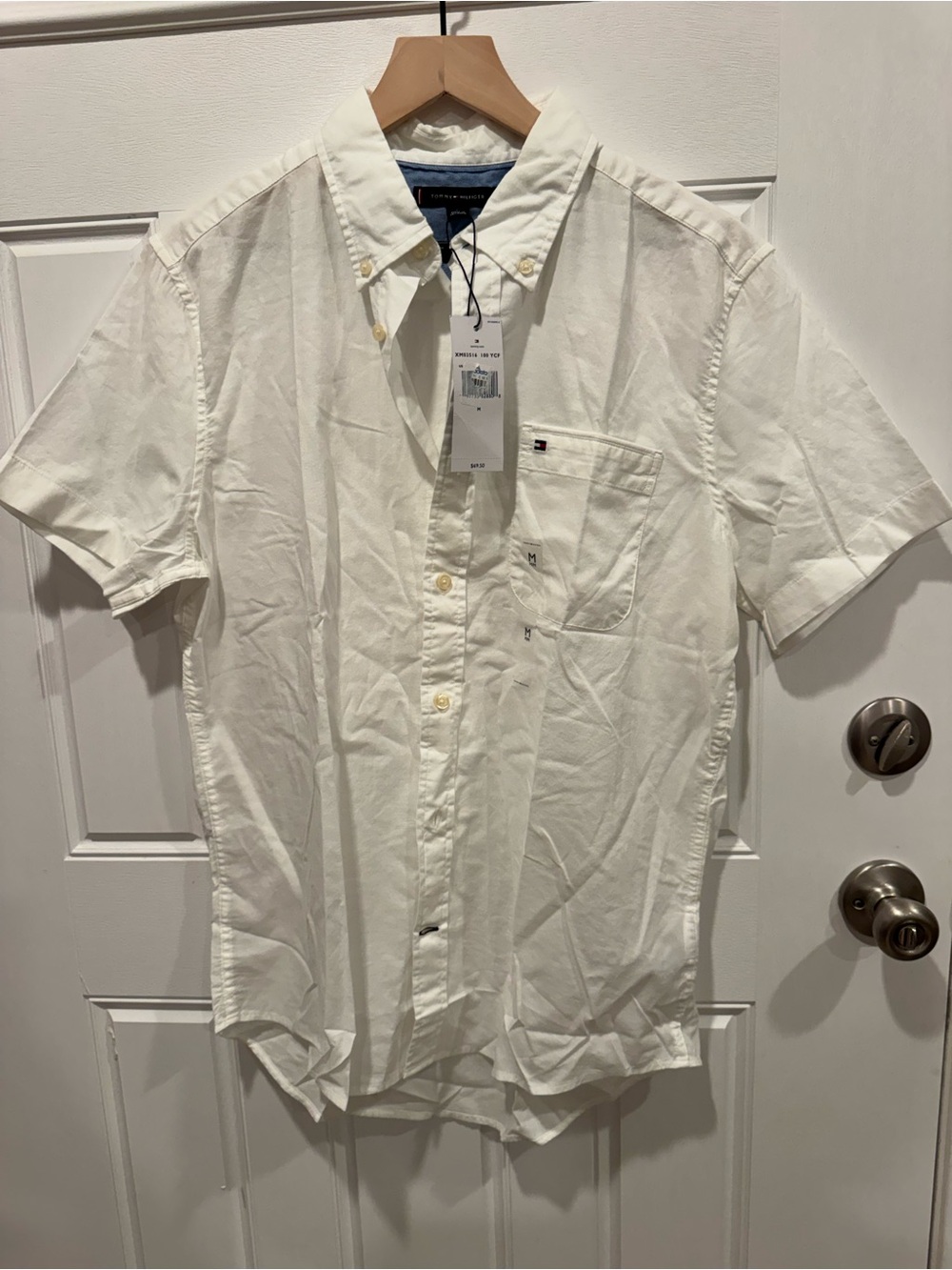 Tommy Hilfiger Short-Sleeve Button-Down Shirt - White